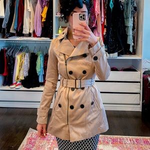 Tan trench coat